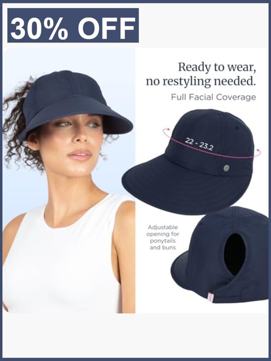 UPF 50 Sun Hat with Ponytail Opening, Wide Brim Sun Protection Hat, Lightweight